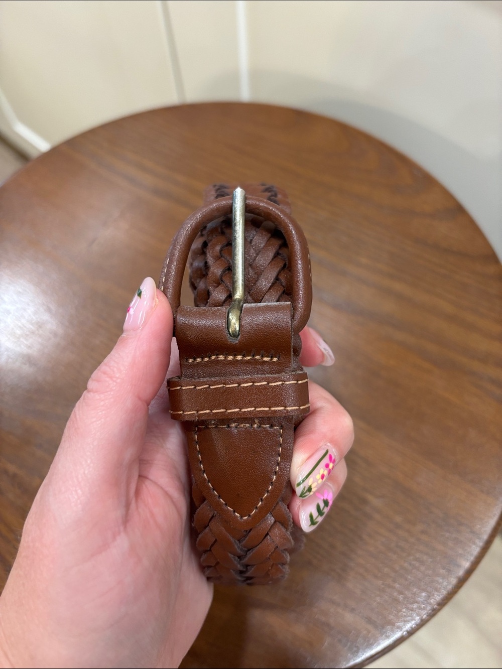 Brown Braided Leather Belt for Men - Picture 2 of 5